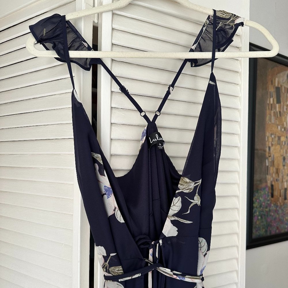 Floral wrap-dress, full-length